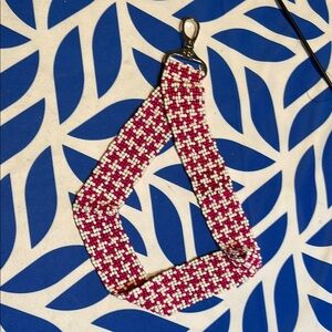 Chic Pink and White Key Card Holder Accessory